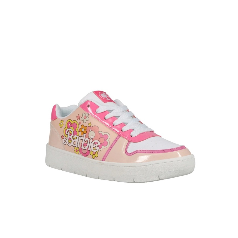 Women's Barbie by Mattel Pink Casual Court Sneaker Regular Width